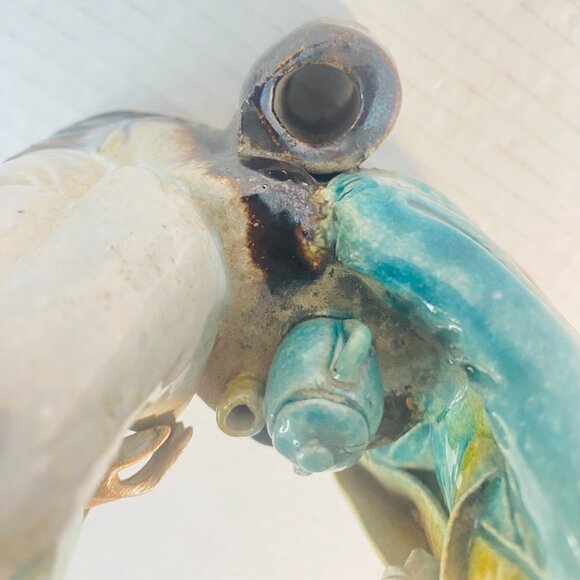 Antique c.1900 Handmade Shiwan Mudmen Two Old Men Seated Drinking Sake Tea - Picture 11 of 15